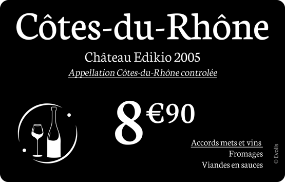 Sample cards for wine merchants Sample cards for wine merchants